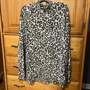 New Directions Leopard Print Turtleneck Sweater